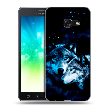 Силиконовый противоударный чехол на Samsung Galaxy A3 (2017) с принтом Волки Силиконовый противоударный чехол на Samsung Galaxy A3 (2017) с принтом Волки