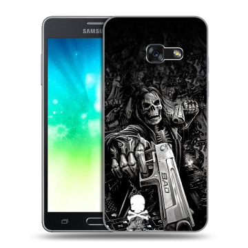 Силиконовый противоударный чехол на Samsung Galaxy A3 (2017) с принтом Скелет Силиконовый противоударный чехол на Samsung Galaxy A3 (2017) с принтом Скелет