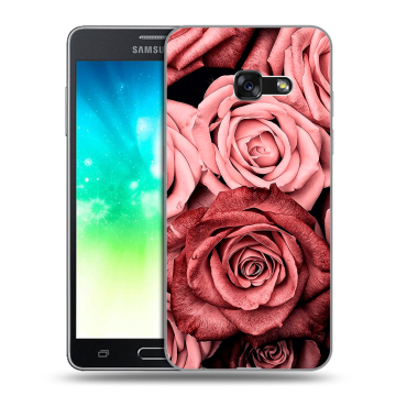 Силиконовый противоударный чехол на Samsung Galaxy A3 (2017) с принтом Цветы розы Силиконовый противоударный чехол на Samsung Galaxy A3 (2017) с принтом Цветы розы