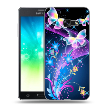 Силиконовый противоударный чехол на Samsung Galaxy A3 (2017) с принтом Бабочки