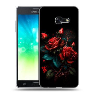 Силиконовый противоударный чехол на Samsung Galaxy A3 (2017) с принтом Розы красные