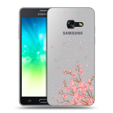 Силиконовый противоударный чехол на Samsung Galaxy A3 (2017) с принтом Ветка сакуры Силиконовый противоударный чехол на Samsung Galaxy A3 (2017) с принтом Ветка сакуры