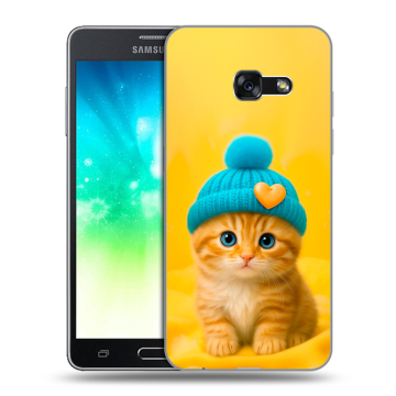 Силиконовый противоударный чехол на Samsung Galaxy A3 (2017) с принтом Котенок в шапке Силиконовый противоударный чехол на Samsung Galaxy A3 (2017) с принтом Котенок в шапке