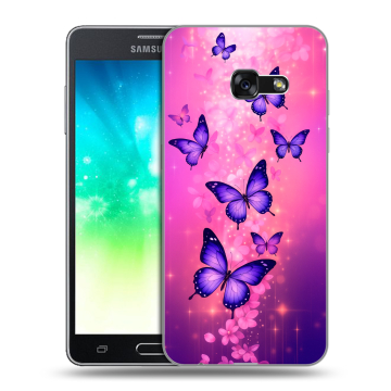 Силиконовый противоударный чехол на Samsung Galaxy A3 (2017) с принтом Бабочки