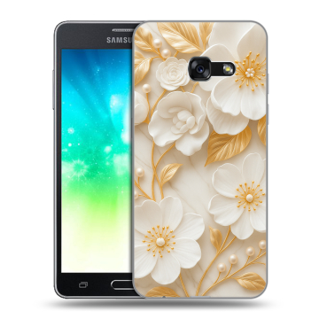 Силиконовый противоударный чехол на Samsung Galaxy A3 (2017) с принтом Цветы