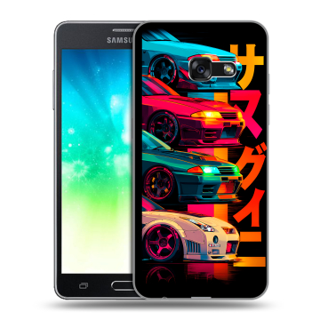 Силиконовый противоударный чехол на Samsung Galaxy A3 (2017) с принтом Гоночные машины Силиконовый противоударный чехол на Samsung Galaxy A3 (2017) с принтом Гоночные машины