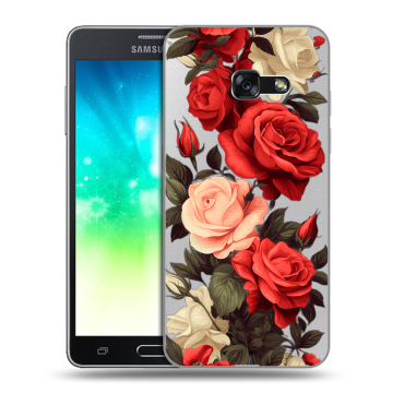 Силиконовый противоударный чехол на Samsung Galaxy A3 (2017) с принтом Розы Силиконовый противоударный чехол на Samsung Galaxy A3 (2017) с принтом Розы