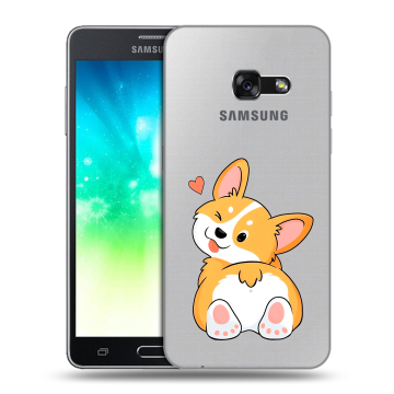 Силиконовый противоударный чехол на Samsung Galaxy A3 (2017) с принтом Корги Силиконовый противоударный чехол на Samsung Galaxy A3 (2017) с принтом Корги