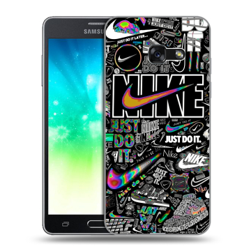 Силиконовый противоударный чехол на Samsung Galaxy A3 (2017) с принтом Найк