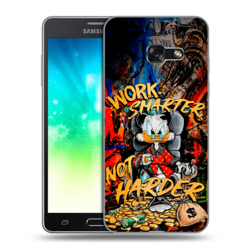 Силиконовый противоударный чехол на Samsung Galaxy A3 (2017) с принтом Дональд Дак Деньги