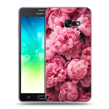 Силиконовый противоударный чехол на Samsung Galaxy A3 (2017) с принтом цветы пионы Силиконовый противоударный чехол на Samsung Galaxy A3 (2017) с принтом цветы пионы