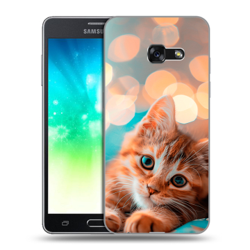 Силиконовый противоударный чехол на Samsung Galaxy A3 (2017) с принтом котик Силиконовый противоударный чехол на Samsung Galaxy A3 (2017) с принтом котик