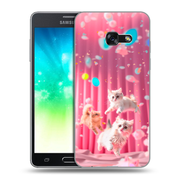 Силиконовый противоударный чехол на Samsung Galaxy A3 (2017) с принтом милые котики Силиконовый противоударный чехол на Samsung Galaxy A3 (2017) с принтом милые котики