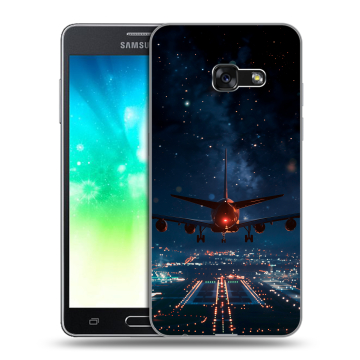 Силиконовый противоударный чехол на Samsung Galaxy A3 (2017) с принтом самолет Силиконовый противоударный чехол на Samsung Galaxy A3 (2017) с принтом самолет