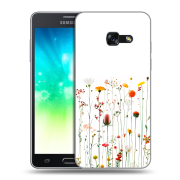 Силиконовый противоударный чехол на Samsung Galaxy A3 (2017) с принтом цветы Силиконовый противоударный чехол на Samsung Galaxy A3 (2017) с принтом цветы