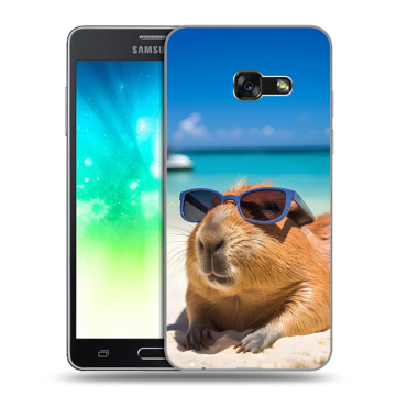Силиконовый противоударный чехол на Samsung Galaxy A3 (2017) с принтом Капибара