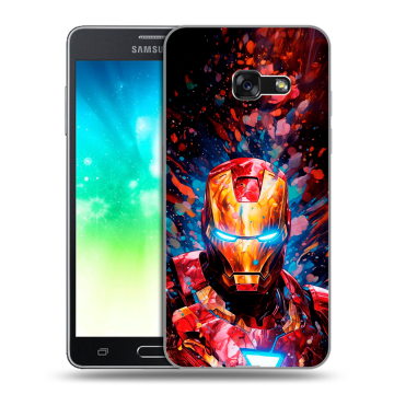 Силиконовый противоударный чехол на Samsung Galaxy A3 (2017) с принтом Железный человек Ironman