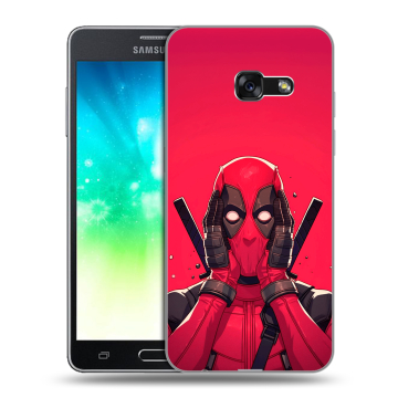 Силиконовый противоударный чехол на Samsung Galaxy A3 (2017) с принтом Дедпул Deadpool Силиконовый противоударный чехол на Samsung Galaxy A3 (2017) с принтом Дедпул Deadpool