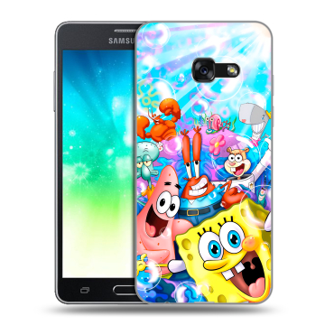 Силиконовый противоударный чехол на Samsung Galaxy A3 (2017) с принтом спанчбоб спанч боб
