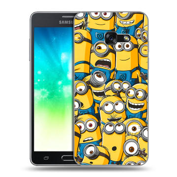 Силиконовый противоударный чехол на Samsung Galaxy A3 (2017) с принтом Миньоны