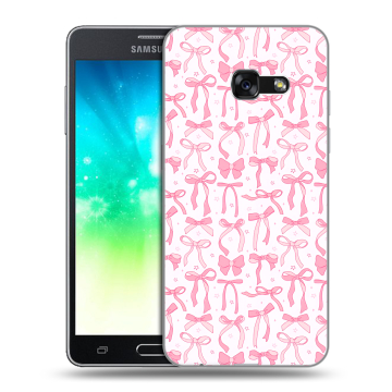 Силиконовый противоударный чехол на Samsung Galaxy A3 (2017) с принтом Розовые бантики Силиконовый противоударный чехол на Samsung Galaxy A3 (2017) с принтом Розовые бантики