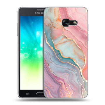 Силиконовый противоударный чехол на Samsung Galaxy A3 (2017) с принтом розовый мрамор