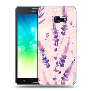 Силиконовый противоударный чехол на Samsung Galaxy A3 (2017) с принтом цветы лаванда