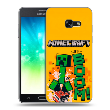 Силиконовый противоударный чехол на Samsung Galaxy A3 (2017) с принтом Майнкрафт Minecraft
