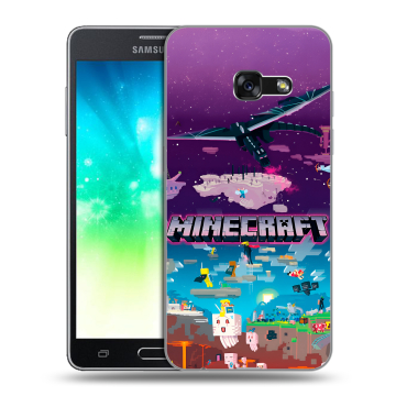 Силиконовый противоударный чехол на Samsung Galaxy A3 (2017) с принтом Майнкрафт Minecraft