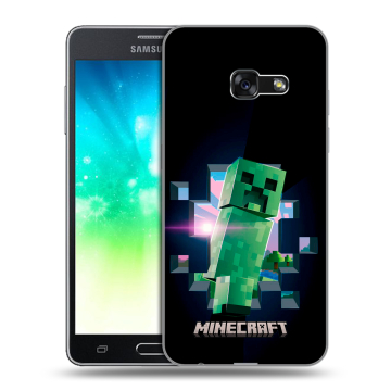 Силиконовый противоударный чехол на Samsung Galaxy A3 (2017) с принтом Майнкрафт Minecraft