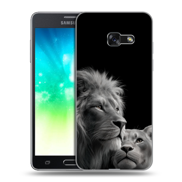 Силиконовый противоударный чехол на Samsung Galaxy A3 (2017) с принтом Лев кошки Силиконовый противоударный чехол на Samsung Galaxy A3 (2017) с принтом Лев кошки
