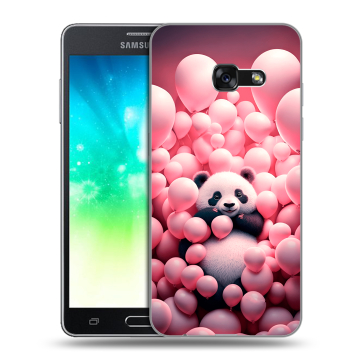 Силиконовый противоударный чехол на Samsung Galaxy A3 (2017) с принтом Панда Силиконовый противоударный чехол на Samsung Galaxy A3 (2017) с принтом Панда