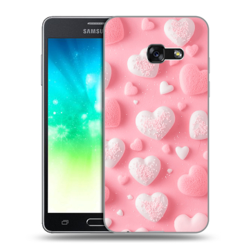 Силиконовый противоударный чехол на Samsung Galaxy A3 (2017) с принтом Сердечки