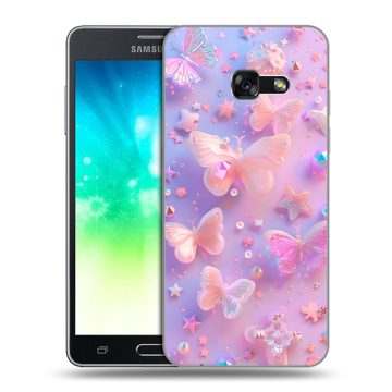 Силиконовый противоударный чехол на Samsung Galaxy A3 (2017) с принтом Бабочки