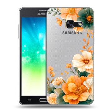 Силиконовый противоударный чехол на Samsung Galaxy A3 (2017) с принтом Цветы принт Силиконовый противоударный чехол на Samsung Galaxy A3 (2017) с принтом Цветы принт