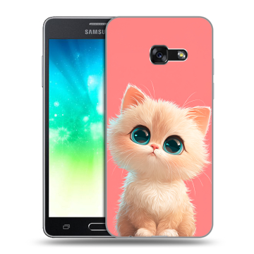 Силиконовый противоударный чехол на Samsung Galaxy A3 (2017) с принтом Розовый котенок Силиконовый противоударный чехол на Samsung Galaxy A3 (2017) с принтом Розовый котенок