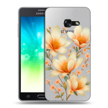Силиконовый противоударный чехол на Samsung Galaxy A3 (2017) с принтом Цветы Силиконовый противоударный чехол на Samsung Galaxy A3 (2017) с принтом Цветы