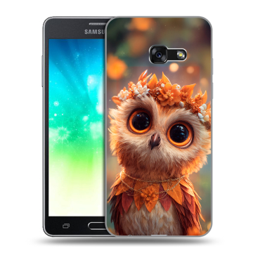Силиконовый противоударный чехол на Samsung Galaxy A3 (2017) с принтом Милая сова Силиконовый противоударный чехол на Samsung Galaxy A3 (2017) с принтом Милая сова