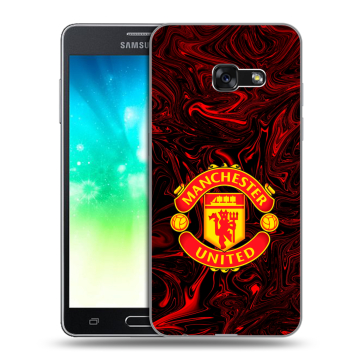 Силиконовый противоударный чехол на Samsung Galaxy A3 (2017) с принтом Manchester United Силиконовый противоударный чехол на Samsung Galaxy A3 (2017) с принтом Manchester United