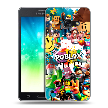 Силиконовый противоударный чехол на Samsung Galaxy A3 (2017) с принтом Roblox Роблокс