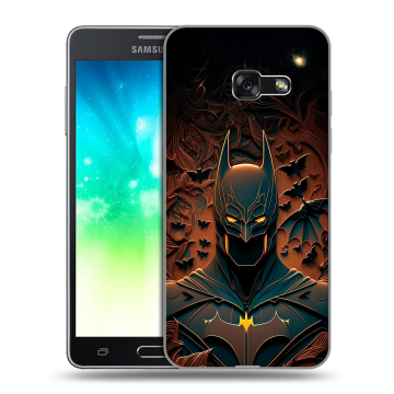 Силиконовый противоударный чехол на Samsung Galaxy A3 (2017) с принтом Batman Бэтмен Силиконовый противоударный чехол на Samsung Galaxy A3 (2017) с принтом Batman Бэтмен