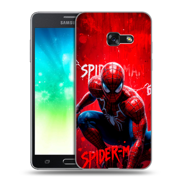 Силиконовый противоударный чехол на Samsung Galaxy A3 (2017) с принтом Spiderman Человек паук