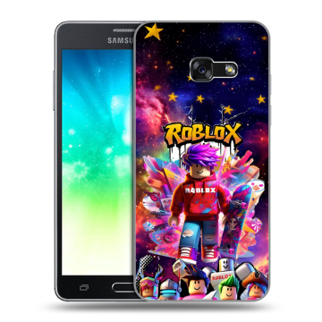 Силиконовый противоударный чехол на Samsung Galaxy A3 (2017) с принтом Roblox Роблокс