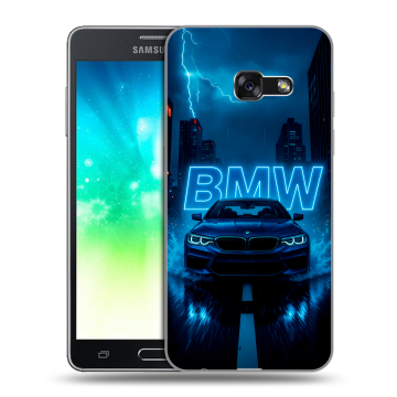 Силиконовый противоударный чехол на Samsung Galaxy A3 (2017) с принтом BMW БМВ
