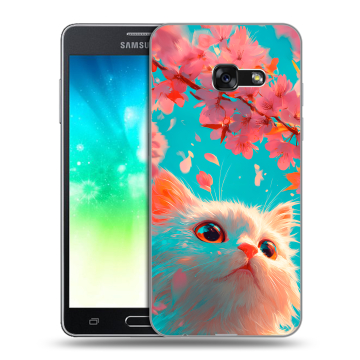 Силиконовый противоударный чехол на Samsung Galaxy A3 (2017) с принтом Красивый кот Силиконовый противоударный чехол на Samsung Galaxy A3 (2017) с принтом Красивый кот