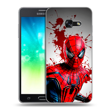 Силиконовый противоударный чехол на Samsung Galaxy A3 (2017) с принтом Spiderman Человек паук Силиконовый противоударный чехол на Samsung Galaxy A3 (2017) с принтом Spiderman Человек паук