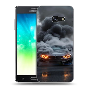 Силиконовый противоударный чехол на Samsung Galaxy A3 (2017) с принтом BMW БМВ
