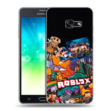 Силиконовый противоударный чехол на Samsung Galaxy A3 (2017) с принтом Roblox Роблокс