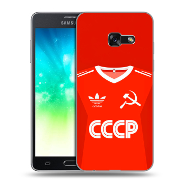 Силиконовый противоударный чехол на Samsung Galaxy A3 (2017) с принтом Флаг Герб СССР Силиконовый противоударный чехол на Samsung Galaxy A3 (2017) с принтом Флаг Герб СССР