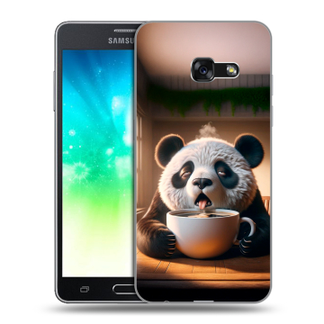 Силиконовый противоударный чехол на Samsung Galaxy A3 (2017) с принтом смешная панда Силиконовый противоударный чехол на Samsung Galaxy A3 (2017) с принтом смешная панда